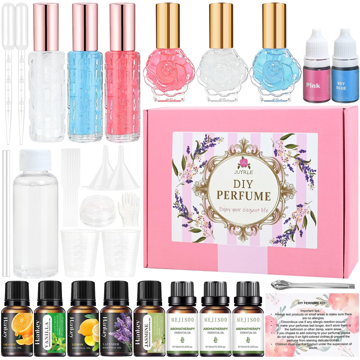 JUYRLE Perfume Making Kit – 37-Piece DIY Fragrance Set for Women