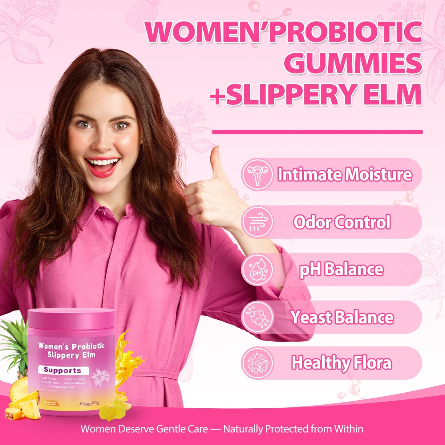 Jxiaoyumio Her Juicy Feminine Probiotic Gummies for Women – pH Balance & Gut Health