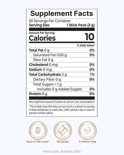 K-Nutra The Secret Enzyme 100 | Digestive Enzymes, Probiotics & ACV | 5.3oz (50 Sticks)