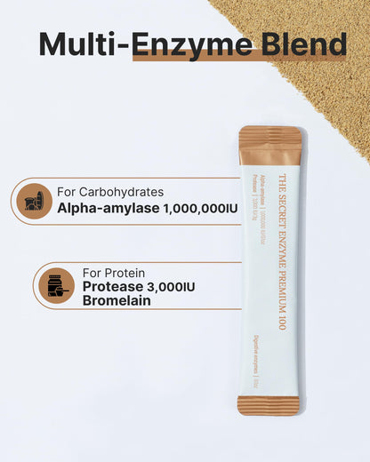K-Nutra The Secret Enzyme 100 | Digestive Enzymes, Probiotics & ACV | 5.3oz (50 Sticks)