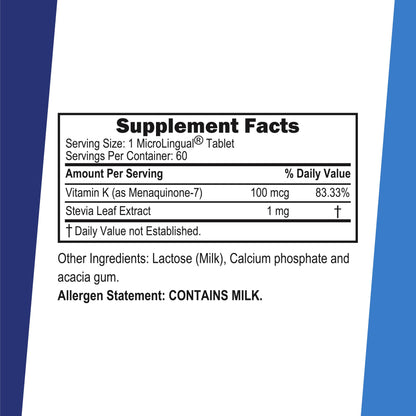 Superior Source Vitamin K2 MK-7 100 mcg – 60 Sublingual Tablets