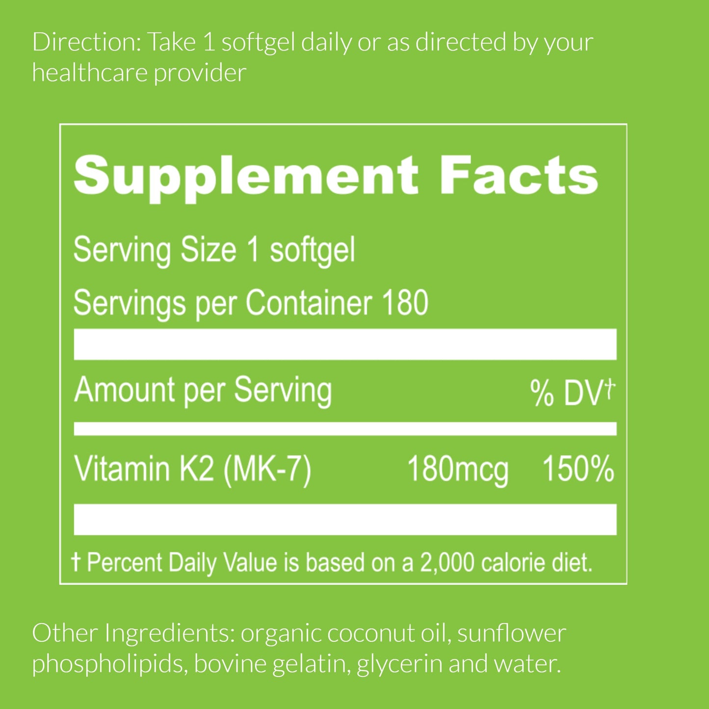 UpNourish Liposomal Vitamin K2 MK7 180 mcg – 180 K2 Softgels | High Absorption