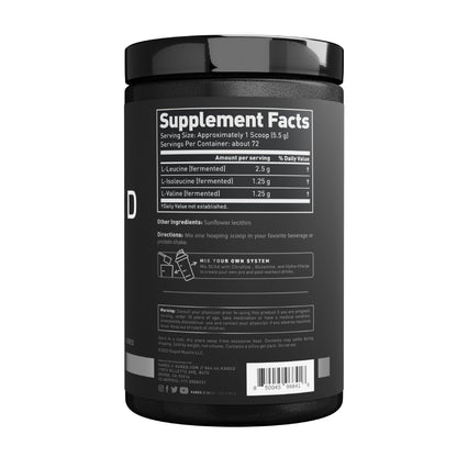 BCAA Powder – Kaged BCAAs, Fermented, Plant-Based, 5g Unflavored, 72 Servings