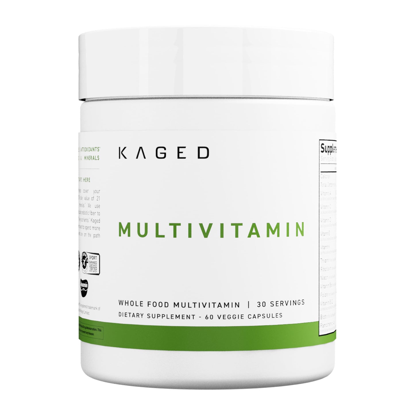 Kaged Multivitamin Capsules – Plant-Based, Organic Fruits & Veggies | 30 Servings