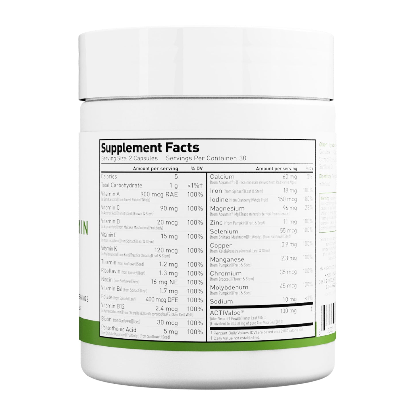 Kaged Multivitamin Capsules – Plant-Based, Organic Fruits & Veggies | 30 Servings