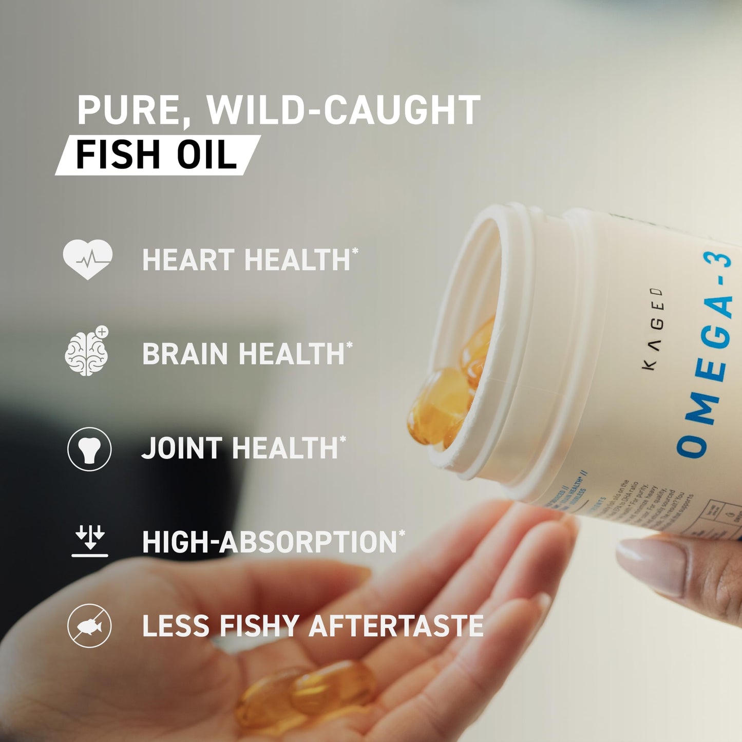 Kaged Omega 3 Softgels – Unflavored Fish Oil, 3000mg Omega-3 (EPA & DHA) | 30 Servings