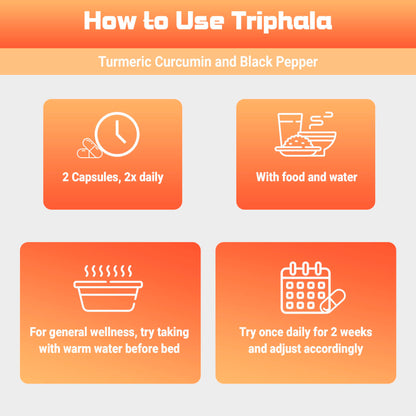 Kailash Herbals Triphala Turmeric Curcumin 1950mg – 100 Vegan Capsules | Digestive Health