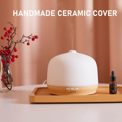 Kakoda Ceramic Essential Oil Diffuser – 500ml, Timed, Ultrasonic (Large Room)