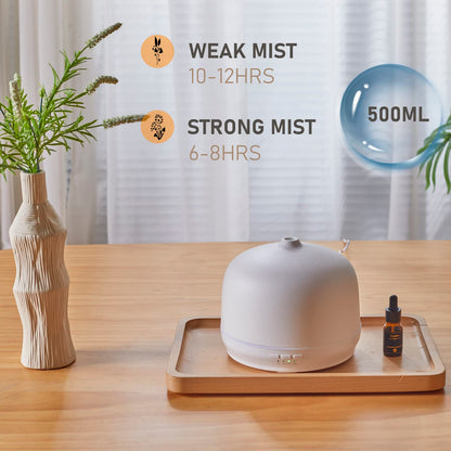 Kakoda Ceramic 500ml Essential Oil Diffuser – White | Large Room Ultrasonic Diffuser