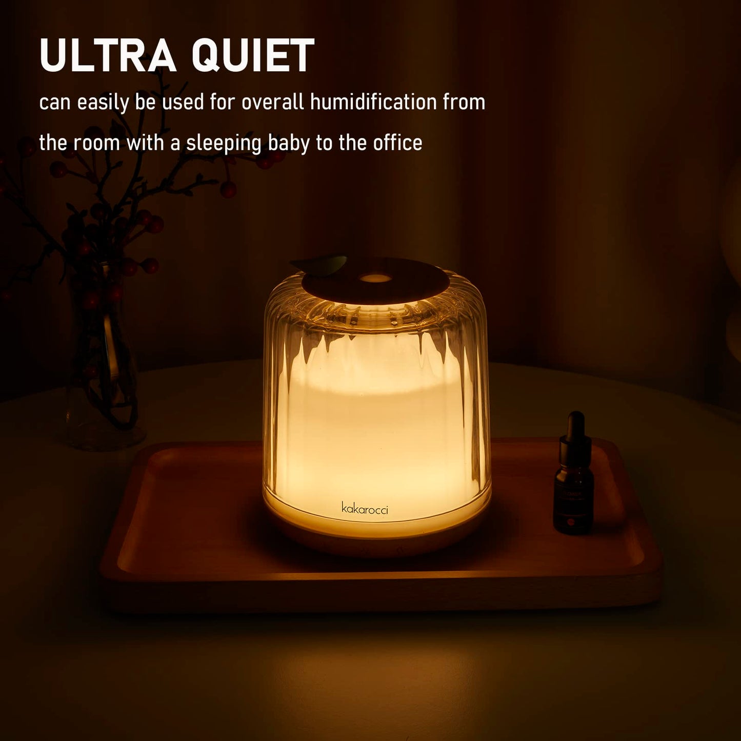 Kakoda Glass Dome Diffuser – 230ml Ultrasonic with Wood Base & Bluetooth Speaker