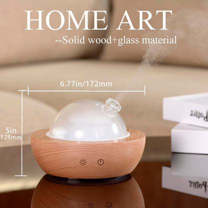 Kakoda Glass Essential Oil Diffuser – Real Wood Base, 7-Color LED, 2025 Upgrade