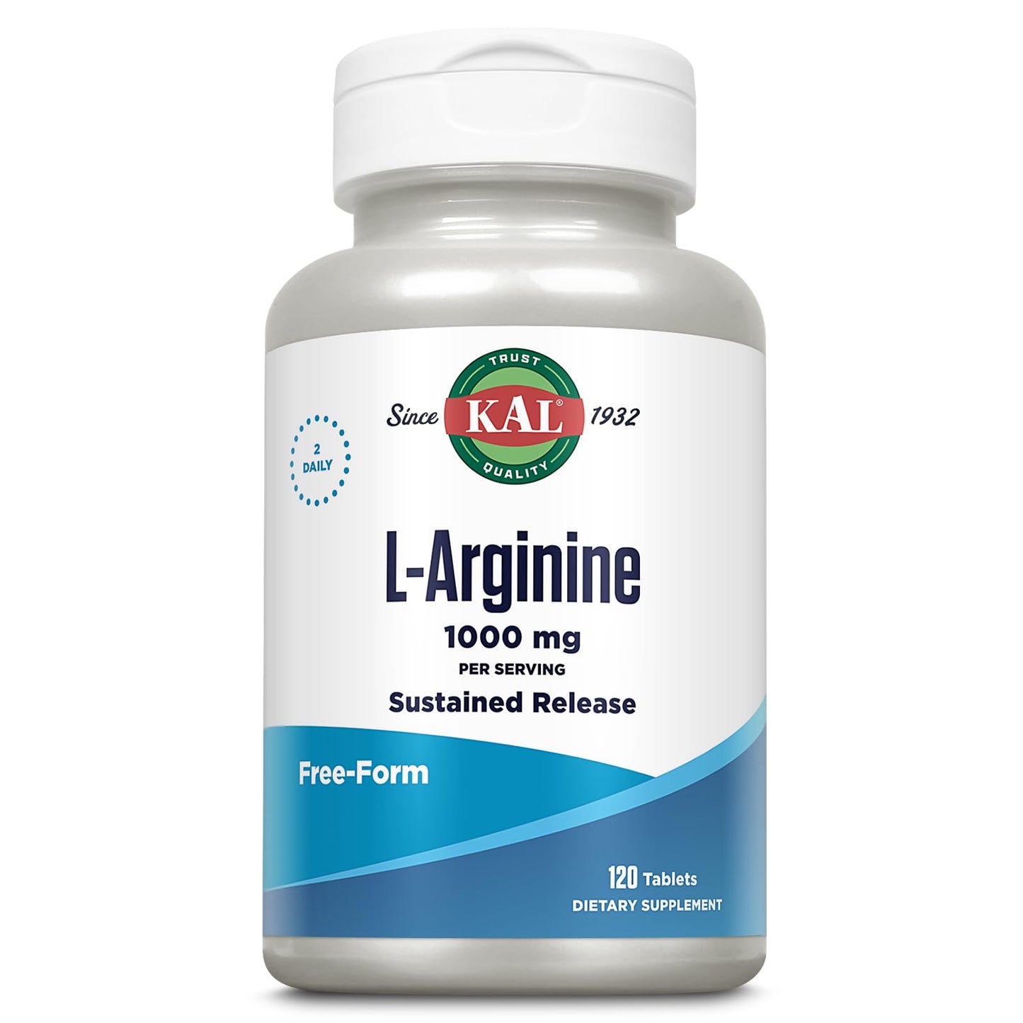 KAL 1000 Mg L-Arginine Tablets, 120 Count | Supports Circulation & Heart Health