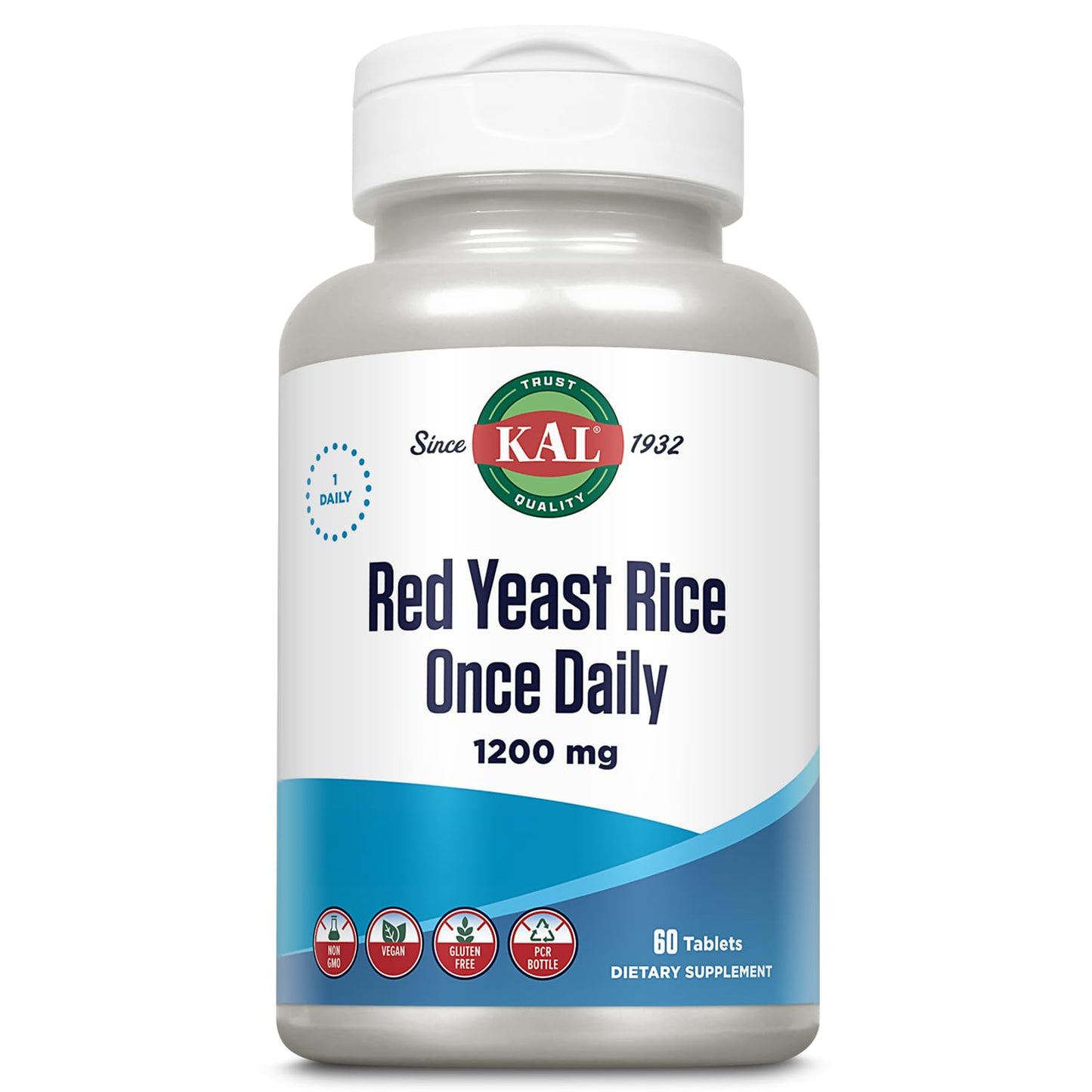 KAL 1200 mg Red Yeast Rice, 60 Count | Heart Health Support