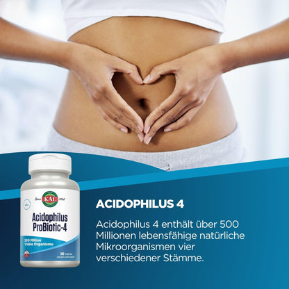 KAL Acidophilus ProBiotic-4 - 500M CFU, 4 Probiotic Strains | 100 Servings