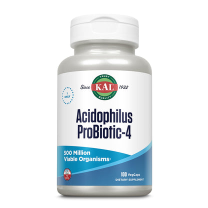 KAL Acidophilus ProBiotic-4 - 500M CFU, 4 Probiotic Strains | 100 Servings
