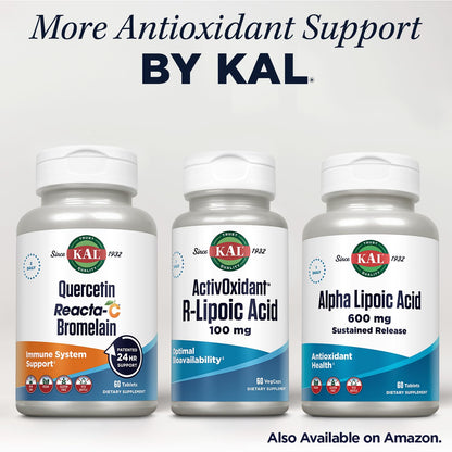 KAL ActivOxidant 100 mg R-Lipoic Acid Tablets, 60 Count