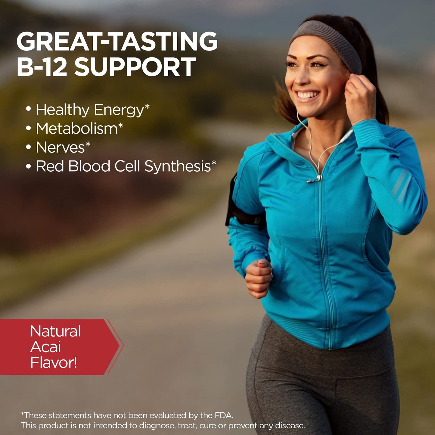 KAL B-12 Methylcobalamin Lozenges 5000mcg – Acai Flavor, Vegan, Sugar Free, 60 Servings