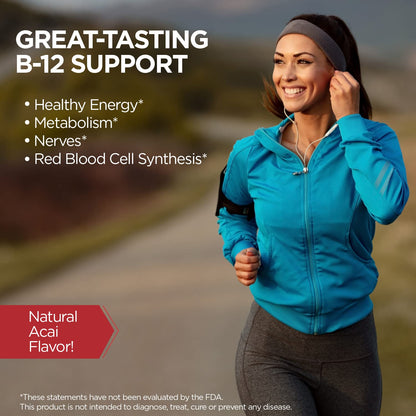 KAL B-12 Methylcobalamin Lozenges 5000mcg – Acai Flavor, Vegan, Sugar Free, 60 Servings