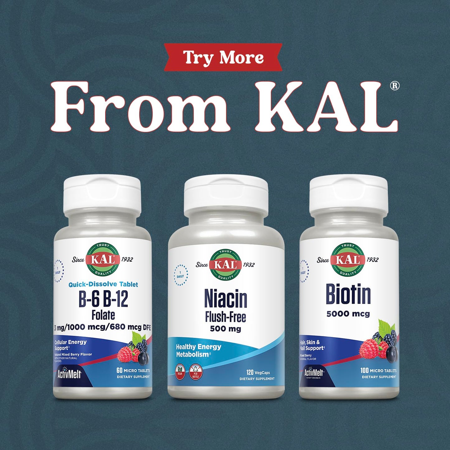 KAL Vitamin B-6, B-12 & Folic Acid – Heart Health & Energy, 60 Servings