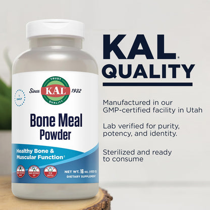 KAL Bone Meal Powder – Sterilized & Edible Supplement (16 oz) | Calcium, Phosphorus & Magnesium