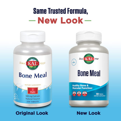 KAL Bone Meal Tablets – Calcium, Magnesium, Vitamin D3 & K | Bone Health Support