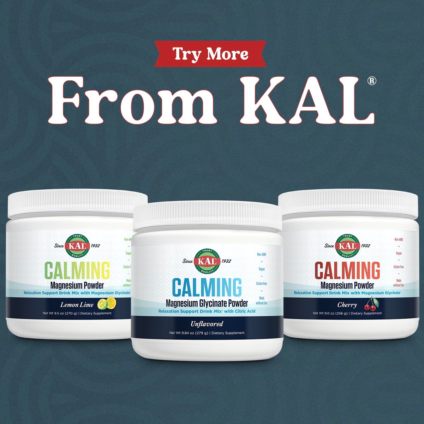 KAL Calming Magnesium Glycinate Powder – Citric Acid, Unflavored, 8.5 oz – Relaxation & Nerve Support