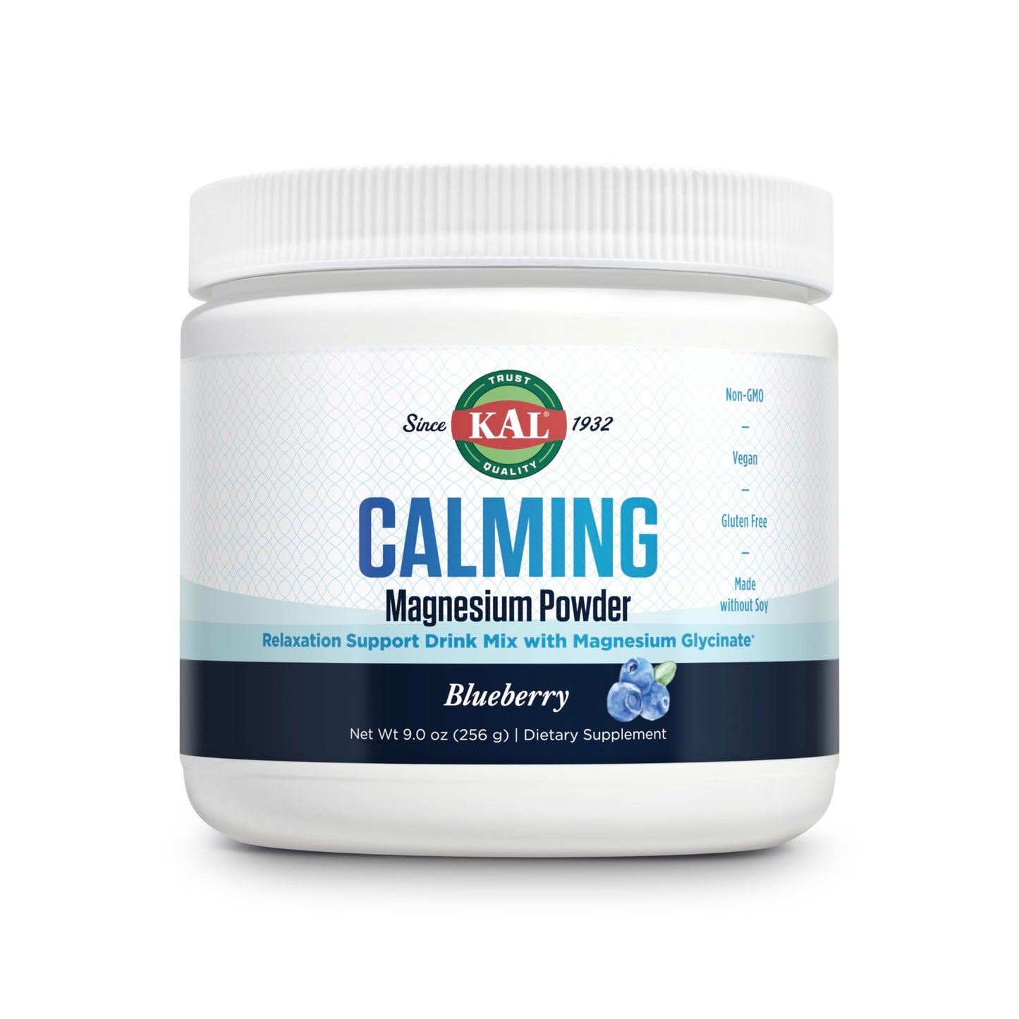 KAL Calming Magnesium Powder – Blueberry Flavor, High Absorption, Vegan, Gluten Free