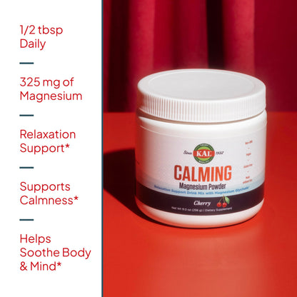 KAL Calming Magnesium Powder - Cherry Flavor, High Absorption