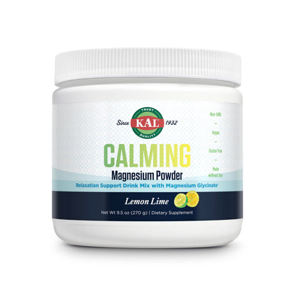 KAL Calming Magnesium Powder - Lemon Lime | High Absorption Magnesium Glycinate, 40 Servings