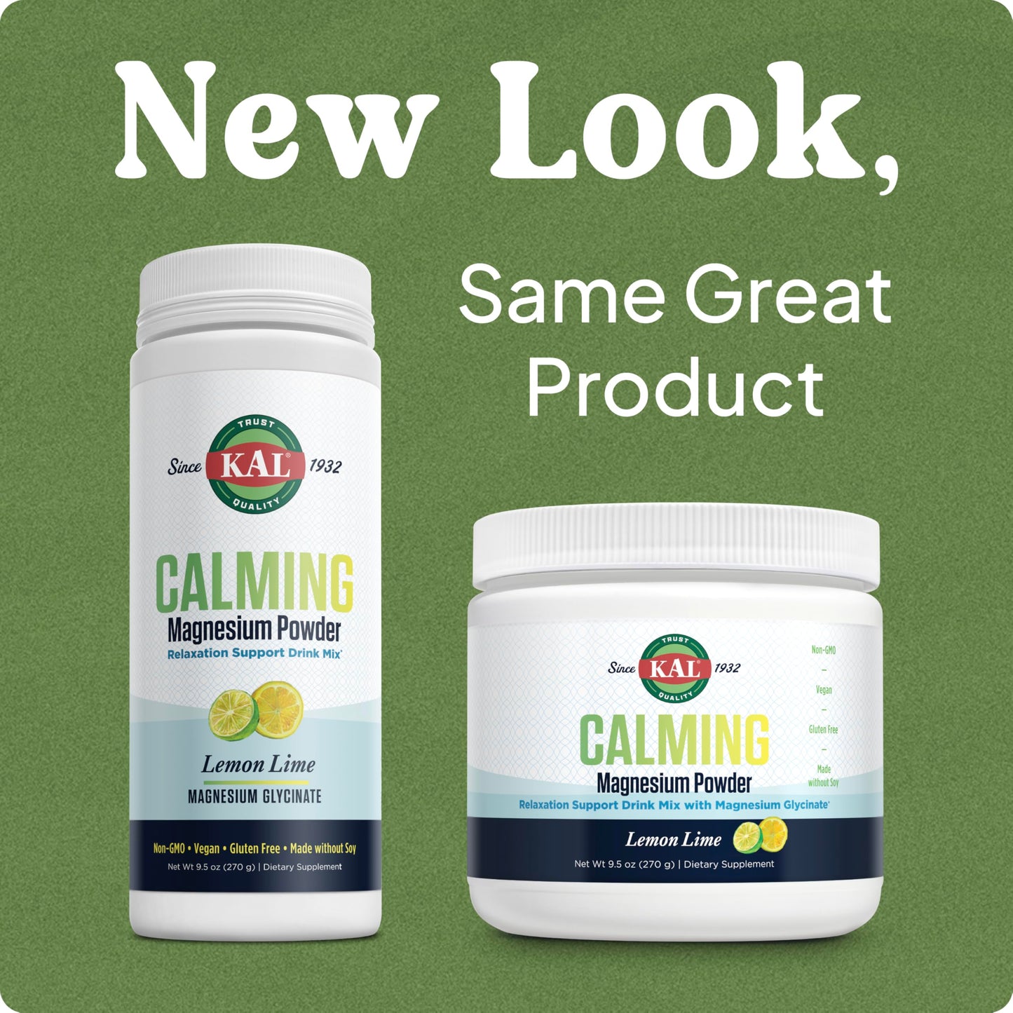 KAL Calming Magnesium Powder - Lemon Lime | High Absorption Magnesium Glycinate, 40 Servings