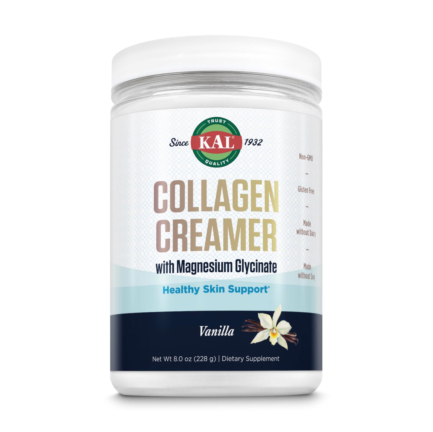 KAL Collagen Creamer Vanilla – Keto Dairy-Free Coffee Creamer with Collagen & Magnesium (8 oz, 12 Servings)