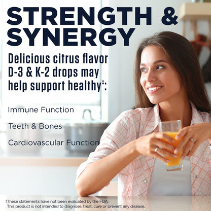 KAL D3 K2 DropIns - Liquid Vitamin D3 + K2 Drops for Bone & Immune Health