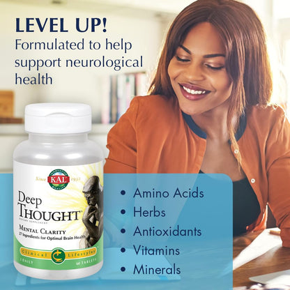 KAL Deep Thought Tablets, 60 Count | Brain Support Supplement