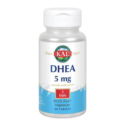 KAL DHEA-5 Tablets 5mg – 60 Count | DHEA Supplement