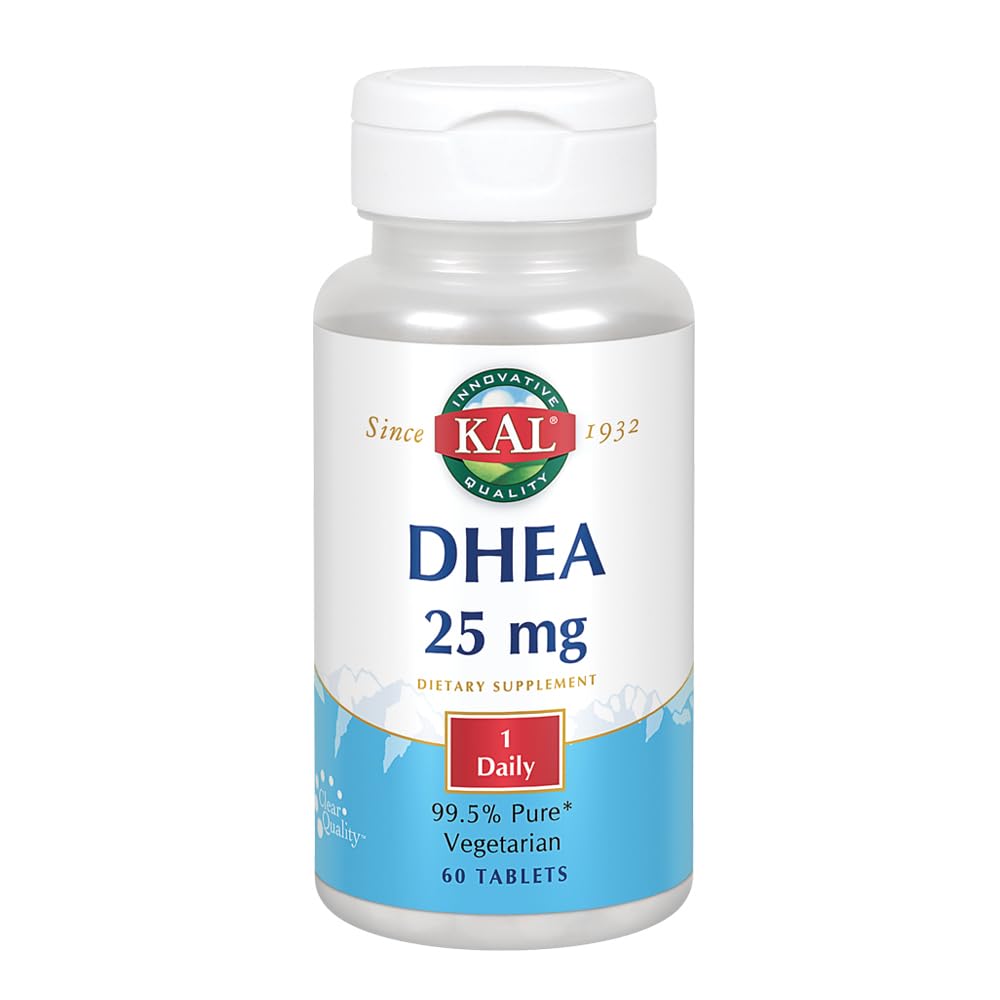 KAL DHEA Vegetarian Tablets 25 mg – 60 Count | Immune & Hormone Support