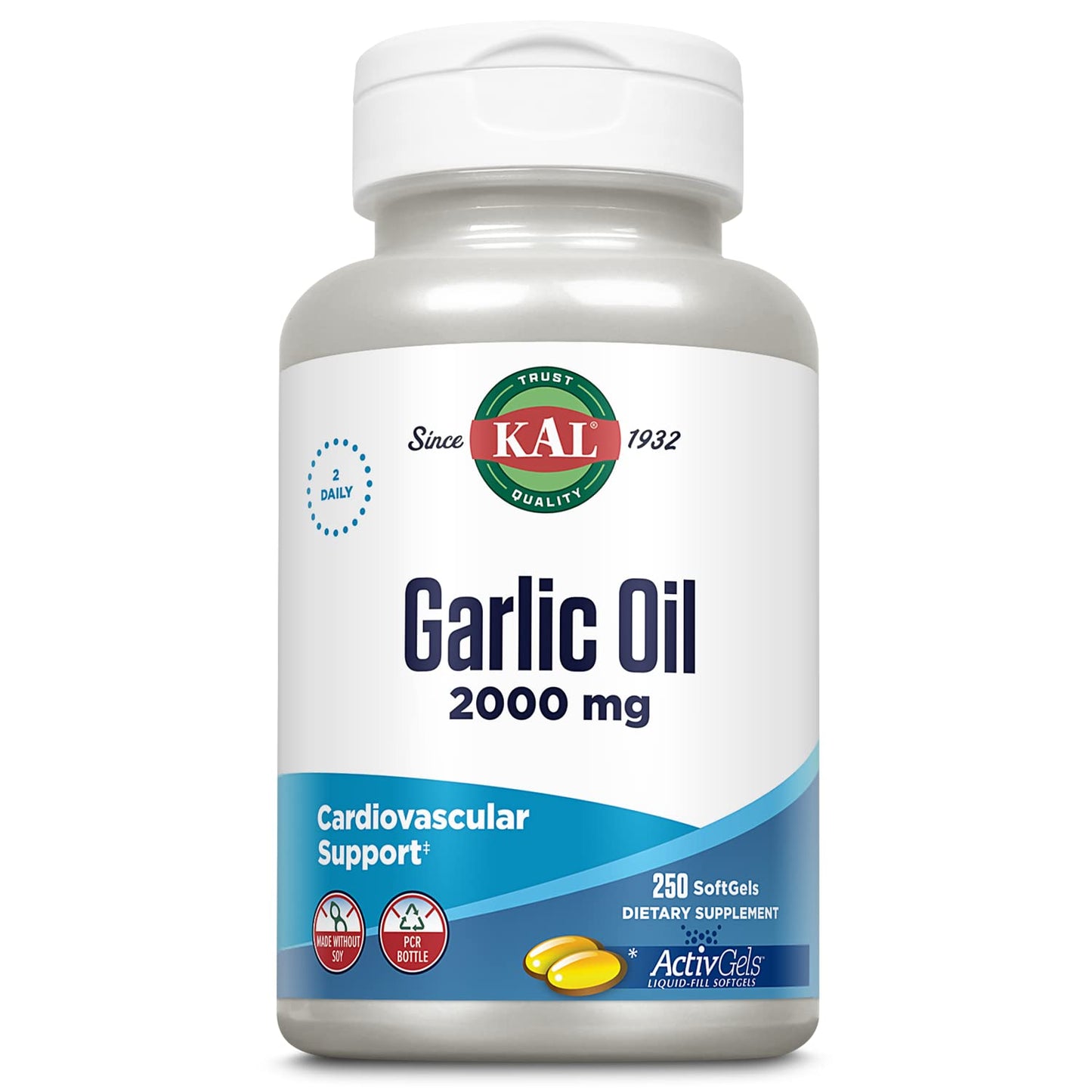 KAL Garlic Oil 2000 Softgels – 250 Count | Garlic Oil 500:1