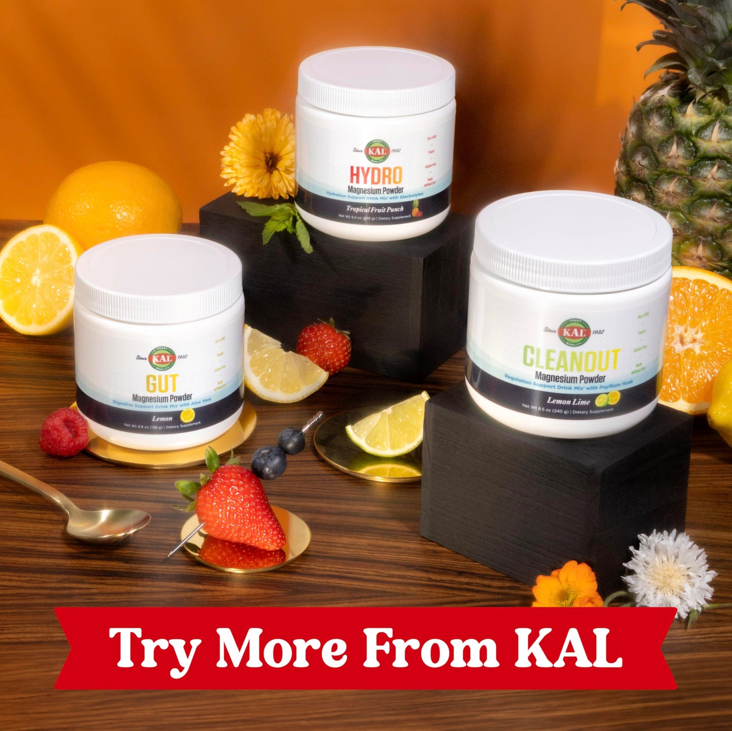 KAL Gut Magnesium Plus Aloe Vera Powder – Lemon Drink Mix | No Sugar | 60-Day Guarantee | 40 Servings