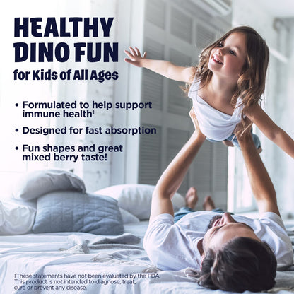 KAL Kids Zinc Elderberry Dinosaurs – Immune Support for Children, Vegan, 90 Servings