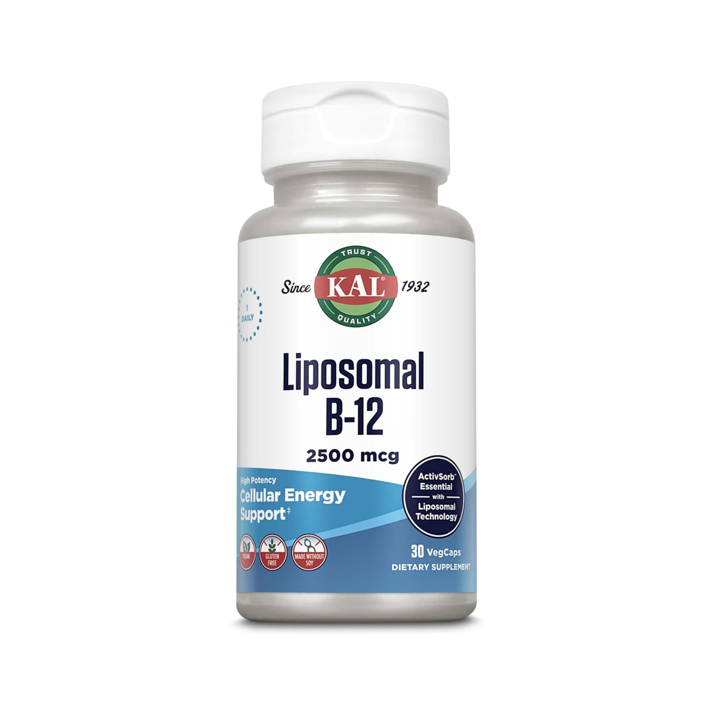 KAL Liposomal Vitamin B12 2500 mcg – High Absorption, Vegan, Gluten Free | 30 Servings
