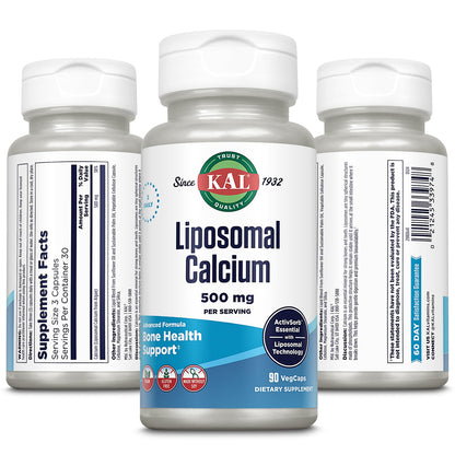 KAL Liposomal Calcium 500 mg – High-Absorption Calcium Supplement | Vegan, Gluten Free, No Soy