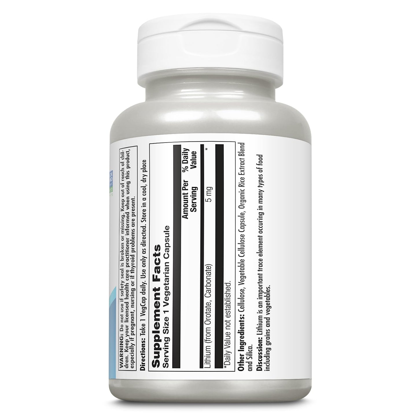 KAL Lithium Orotate 5mg – Low Dose Mood Support, Vegan, 180 Servings (180 VegCaps), 60-Day Guarantee