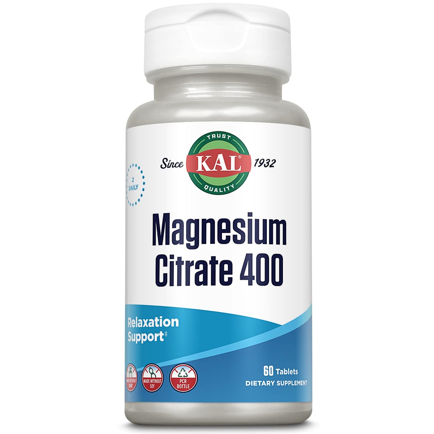 KAL Magnesium Citrate 400mg – Fast-Acting ActivTabs, Vegan & Gluten Free