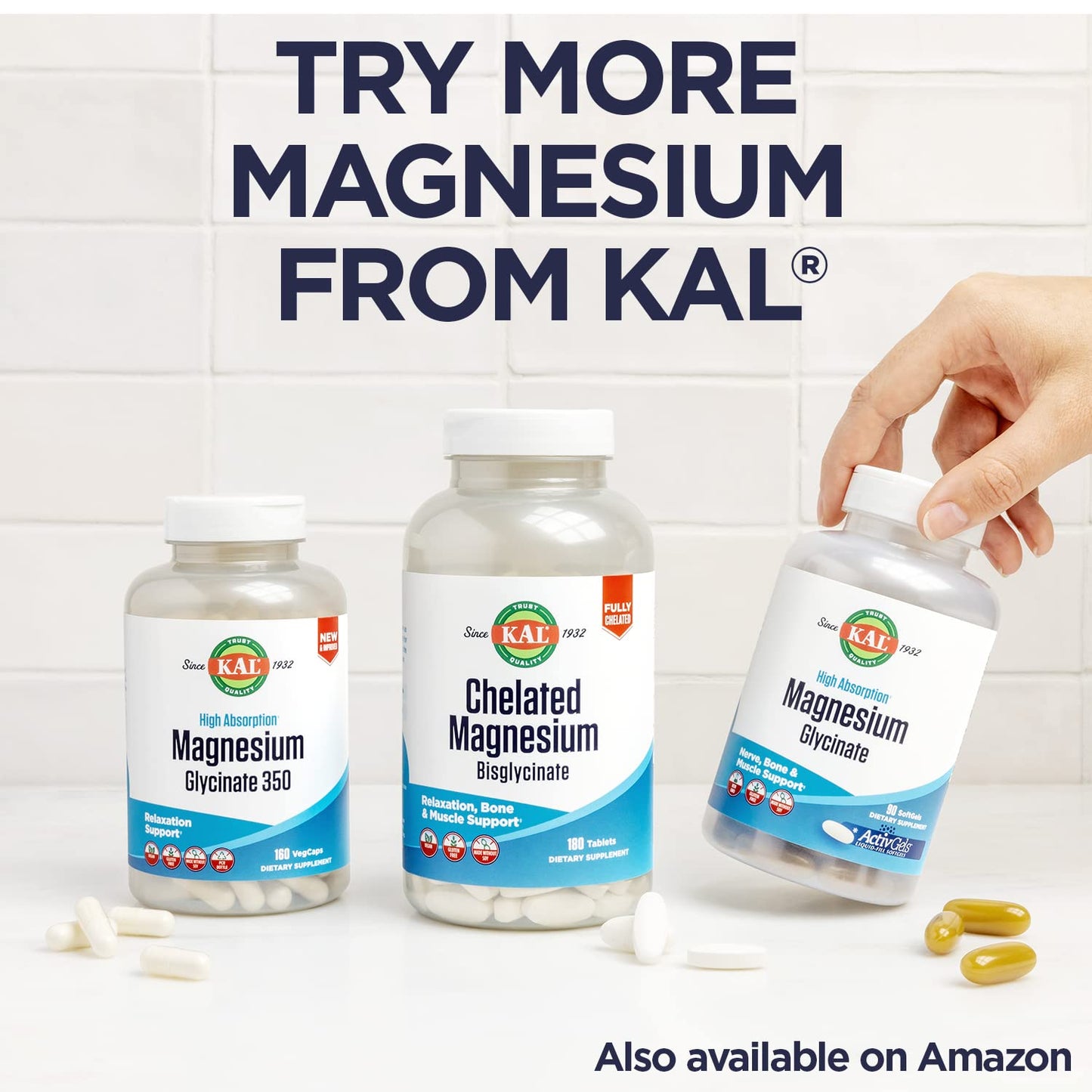 KAL Magnesium Citrate 400mg – Fast-Acting ActivTabs, Vegan & Gluten Free