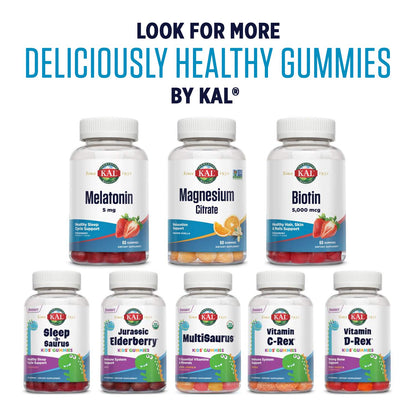 KAL Magnesium Citrate Gummies – Relaxation, Energy, Bone & Muscle Support | 330 mg | Orange Vanilla | Non-GMO, Vegetarian – 60 Gummies