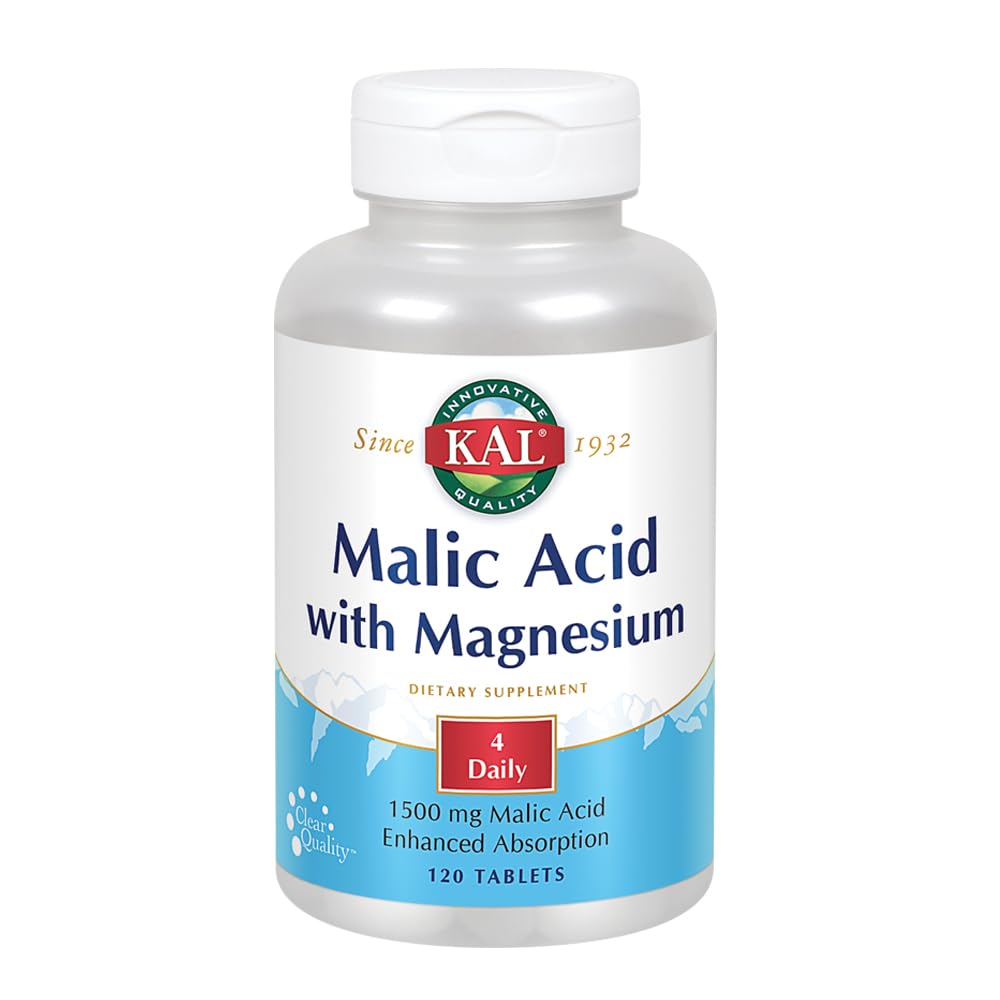 Kal Malic Acid with Magnesium Tablets, 120 Count (Pack of 2)