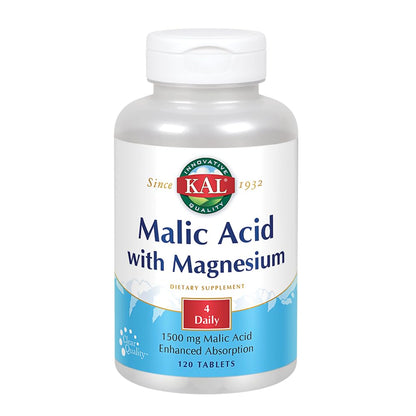 Kal Malic Acid with Magnesium Tablets, 120 Count (Pack of 2)