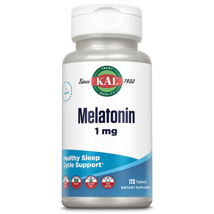KAL Melatonin 1 mg Sleep Aid – Fast Acting, Vegan and Gluten Free