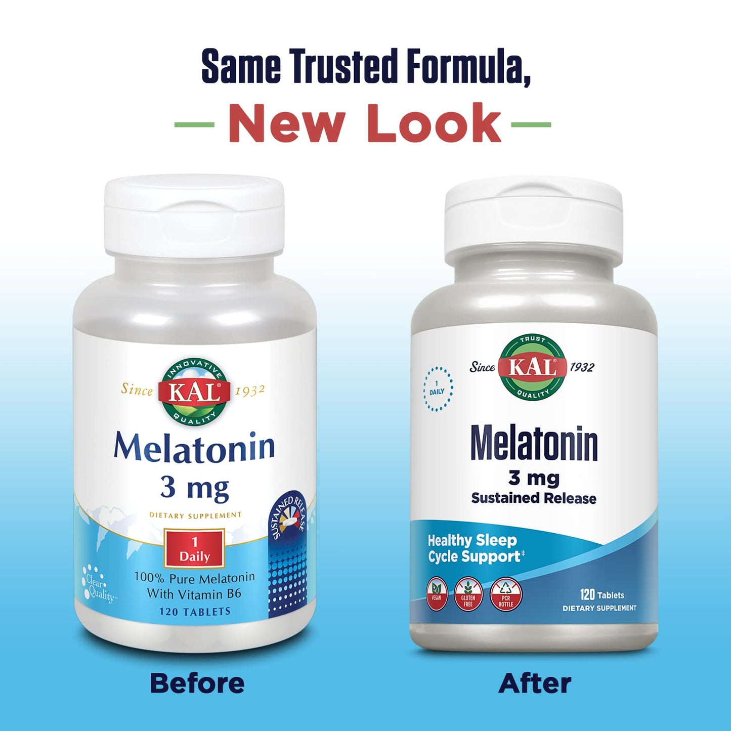 KAL Melatonin 3mg Sustained Release Sleep Aid – Vegan, Gluten Free | 120 tablets