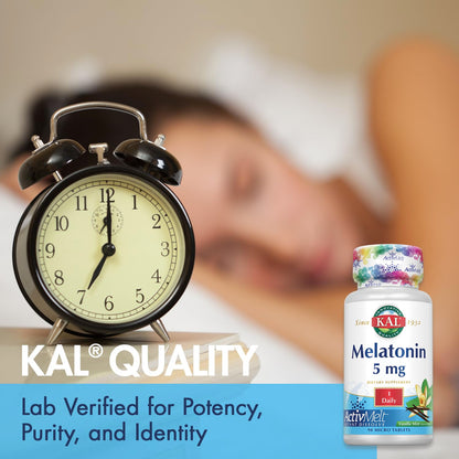 KAL Melatonin 5 mg Sleep Aid – 90 Veg Micro Tablets, Vanilla Mint