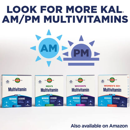 KAL Multivitamin AM/PM 2-in-1 – Immune & Cellular Support, Gluten Free | 120 Tablets